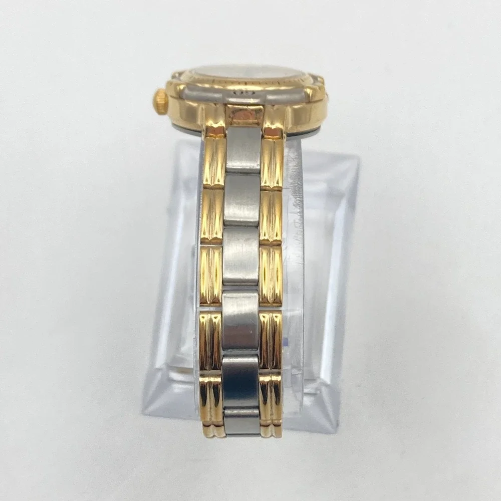 Vintage Liz Claiborne Womens Watch Indiglo Silver Gold Tone New Battery SMALL 6